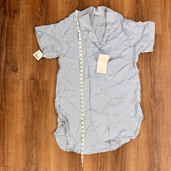 NEW Treesha Silk Sleep Shirt Blue Loungewear Sz M - Picture 11 of 12